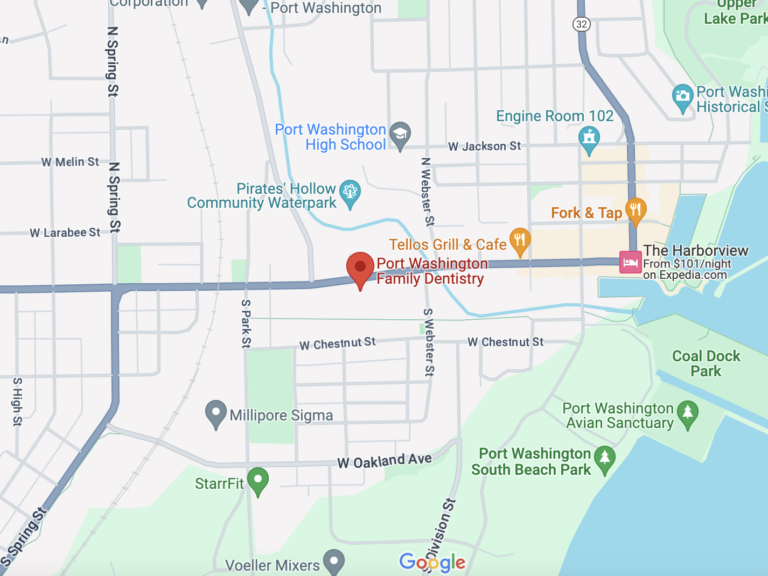 Google maps location for port Washington Family Dentistry